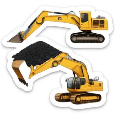 excavator with coal sticker