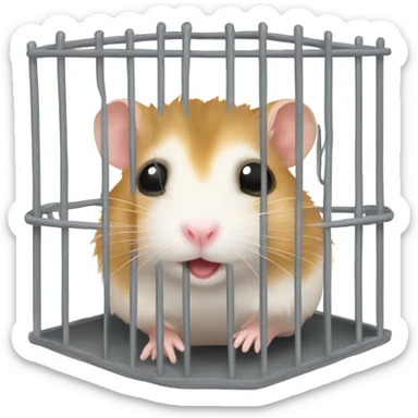 Hamster in cage  sticker