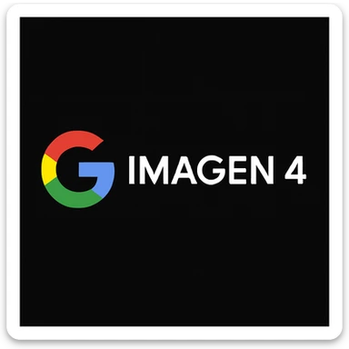 make golo of "IMAGEN 4" with googles G, black background sticker