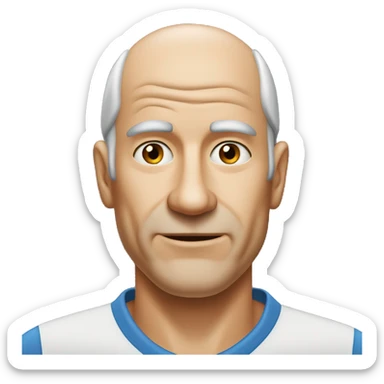 65yo man tennis balding  sticker