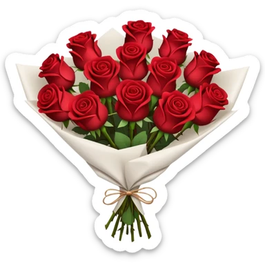Give me a bouquet of red roses but the red should be of a wine reddish colour and it should be wrapped neatly in a white paper  sticker