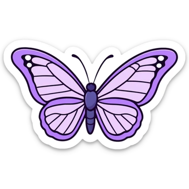 lilac butterfly sticker