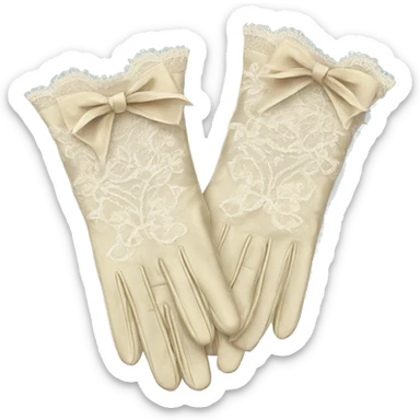 vintage rococo lace gloves with bows and frills sticker
