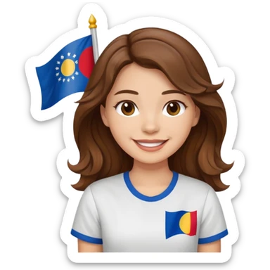 alternative white girl wavy brown hair girl filipino flag sticker