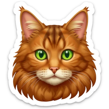 A Maine coon tabby cat emoji sticker