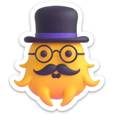 quantum physics particle with a mustache and monocle sticker