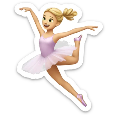 A caucasian bailarina jumping sticker