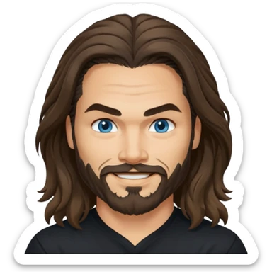Blue eyes Jason mamoa longer hair smiling black shirt  sticker