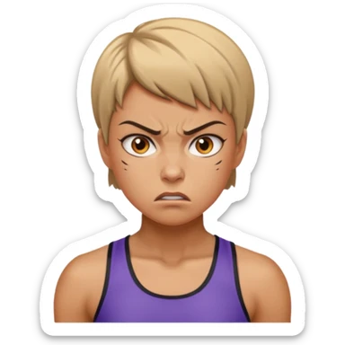 angry athlete girl sticker