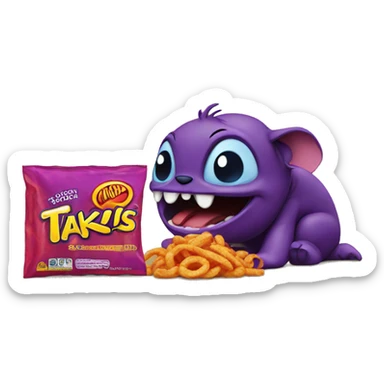 stitch eating takis sticker