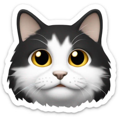Chat avec pelage noir et blanc sticker