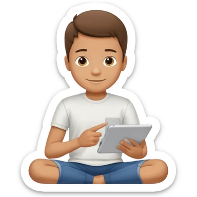 Boy sit like a boss, talk tap2 screen and share.. Tqvm sticker