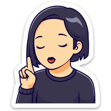 Chica diciendo cállate los ojos sticker