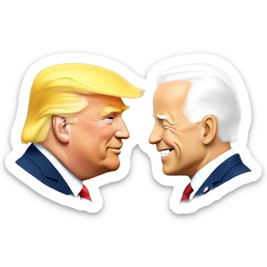 Donald trump and Joe Biden touching noses sticker