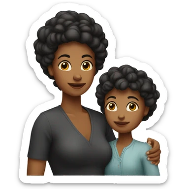 madre pelo negro y largo sticker