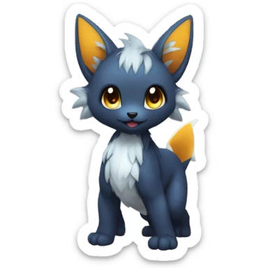 a anthro chibi-style dark-type Fakémon-hybrid full body sticker