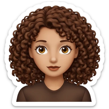 Sou morena, meu cabelo cacheado castanho médio escuro e meus olhos é castanho escuro sticker