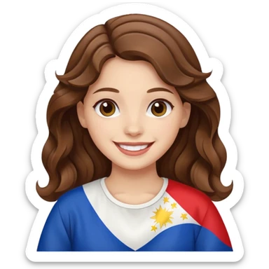 jewish white girl wavy brown hair girl philippine flag sticker