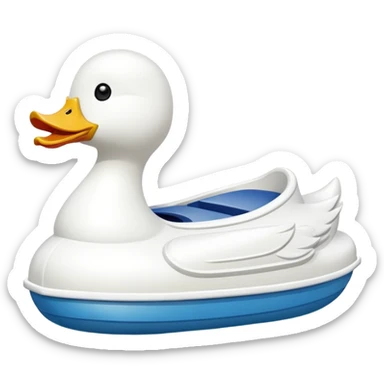 The white duck-shaped pedal boats  sticker