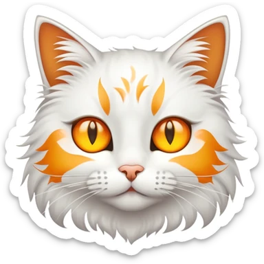 Cat with yellow star eyes sticker