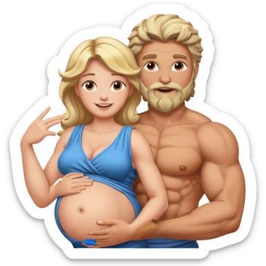 pregnant woman being held by zeus sticker