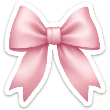 light pink bow with thin ribbon sticker