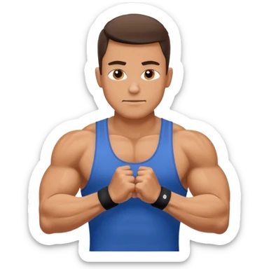 guy working outarms sticker