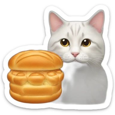 cat with a brioche sticker