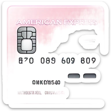 light pink "American express" credit card, glossy finish sticker