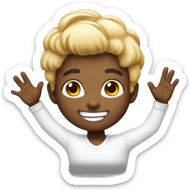 The chibi character with sparkling eyes, a wide smile, and hands raised in excitement. sticker
