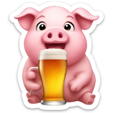 Piggy with beer sticker
