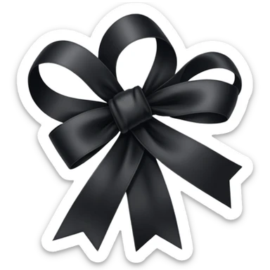 Black ribbon for dead people honoring sticker