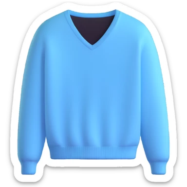 light blue V-neck sweater sticker