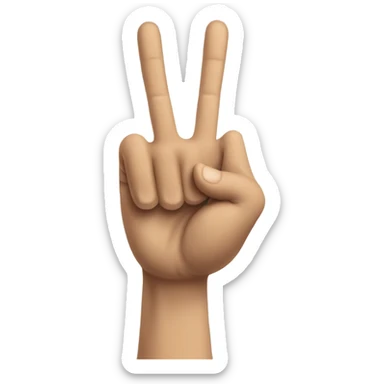 peace sign with thumb sticking out sticker