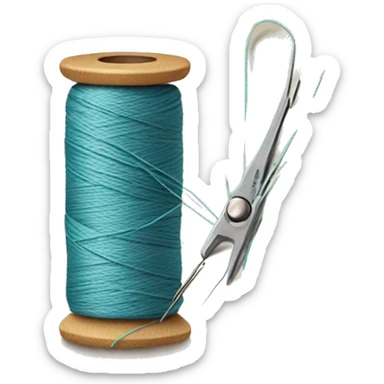 Hand sewing with needle and thread sticker