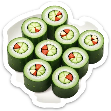 Plate of Cucumber maki sticker