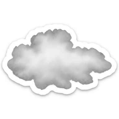 light floating white mist cloud, transparent background, soft and airy sticker