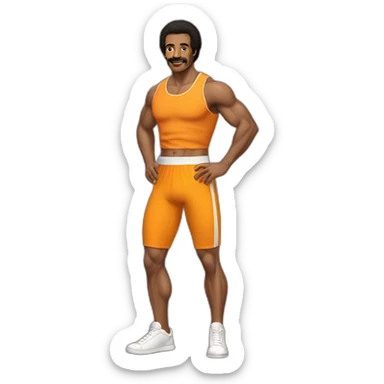 Classic 70s workout clothes for men sticker