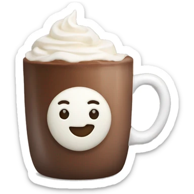 Hot chocolate with wipe cream sticker