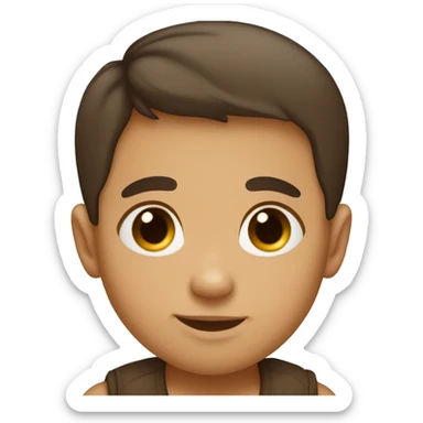 Tan baby boy with straight dark brown hair  sticker