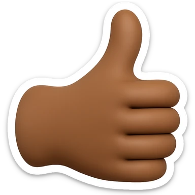 Edit the image of a hand giving a thumbs up emoji to change the skin tone of the hand to match the man's skin color from the reference photo. Maintain the 50% realistic emoji style with a transparent background. sticker