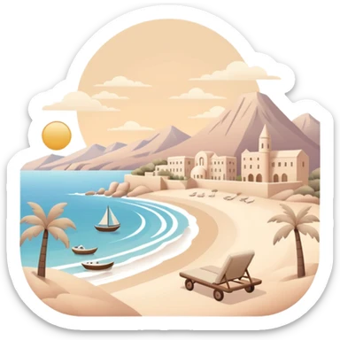 A very aesthetic travel with pastel beige  tones sticker