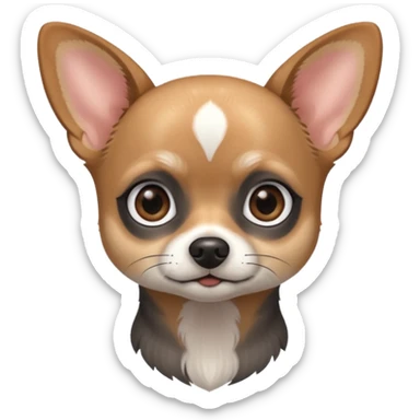 Chihuahua mix with grey, brown, and black fur less fur sticker