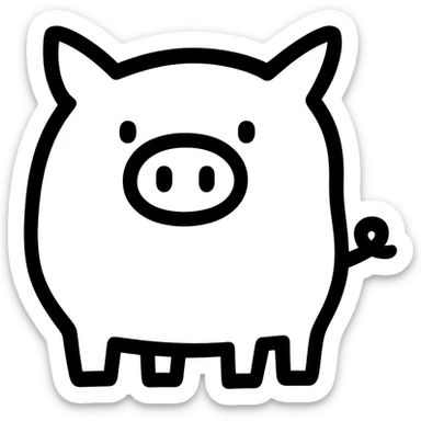 Make the hand drawn pink animal icon's lines much thicker, keep the pink color, no fill, transparent background. sticker