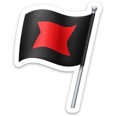 Black with red flag emoji sticker