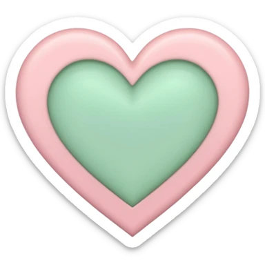 A half pastel green half pastel pink heart sticker