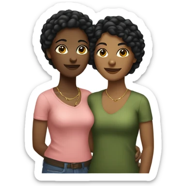 Black and Latina lesbian couple sticker