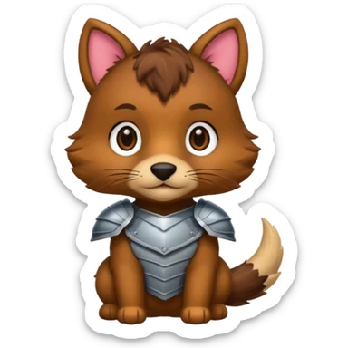 armored cute animal sticker