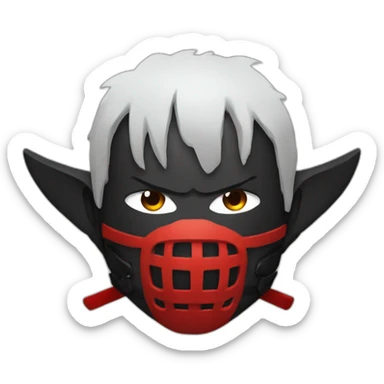 Black samurai with red and black camo oni mask sticker