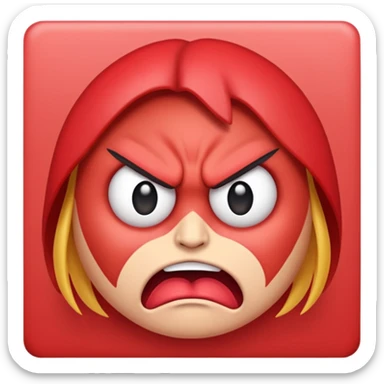 angry face emoji which is also rolling it's eyes sticker